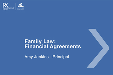Family Law - Financial Agreements - Cover page -360x240